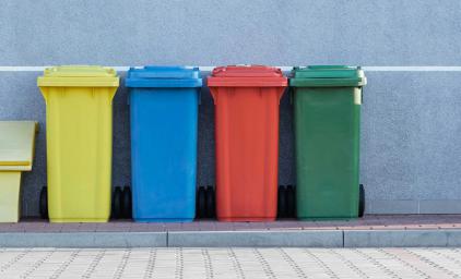 Colorful waste bins