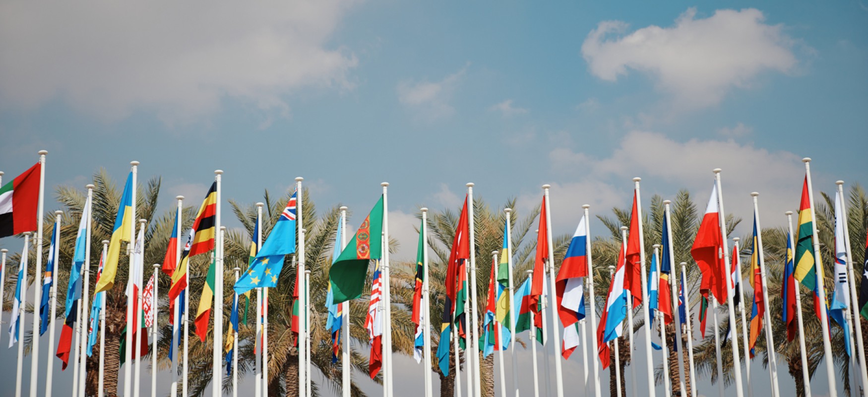 Row of flags at COP