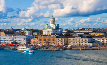 Helsinki Helsingfors seen from the waterfront