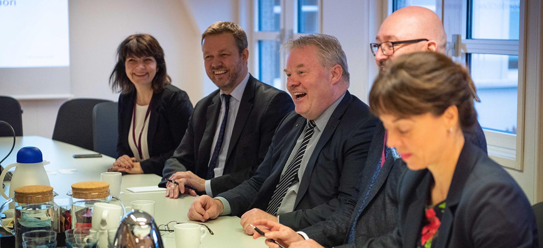 Icelandic Minister for Nordic Cooperation, Mr. Sigurður Ingi Jóhannsson (middle) presenting the Icelandic Presidency of the Nordic Council of Ministers in 2019.