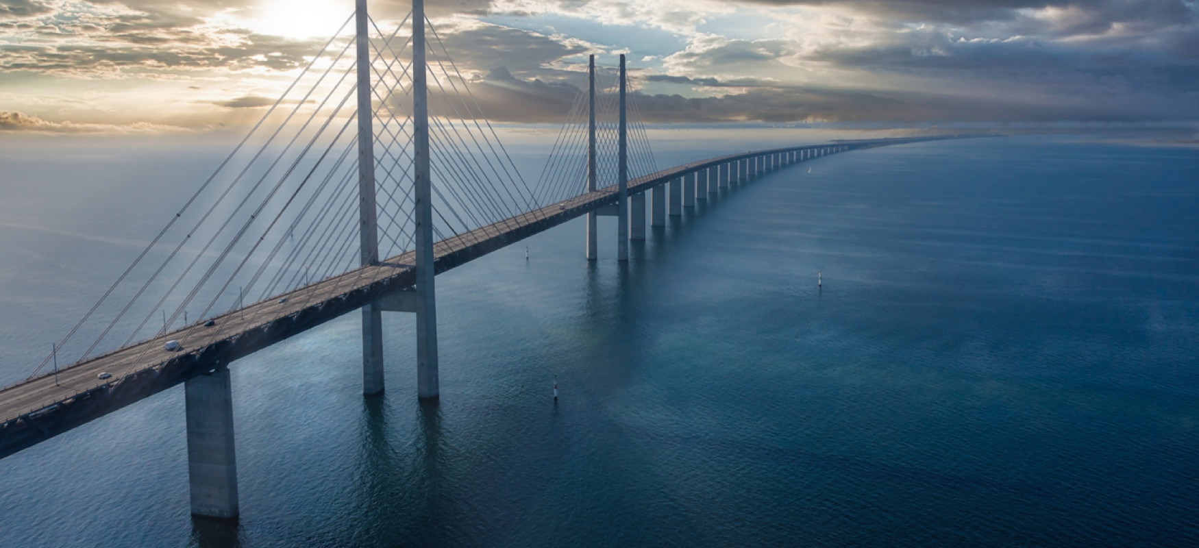 Panaoramic view of theØresund bridge