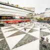 Wide angle photo of Sergels Torg in Stockholm.