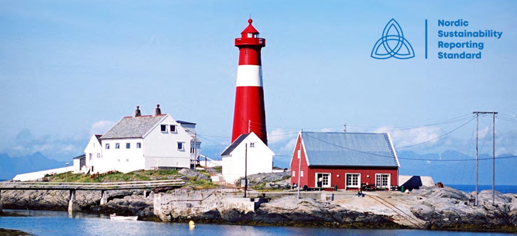 Photo of a lighthouse on an island.
