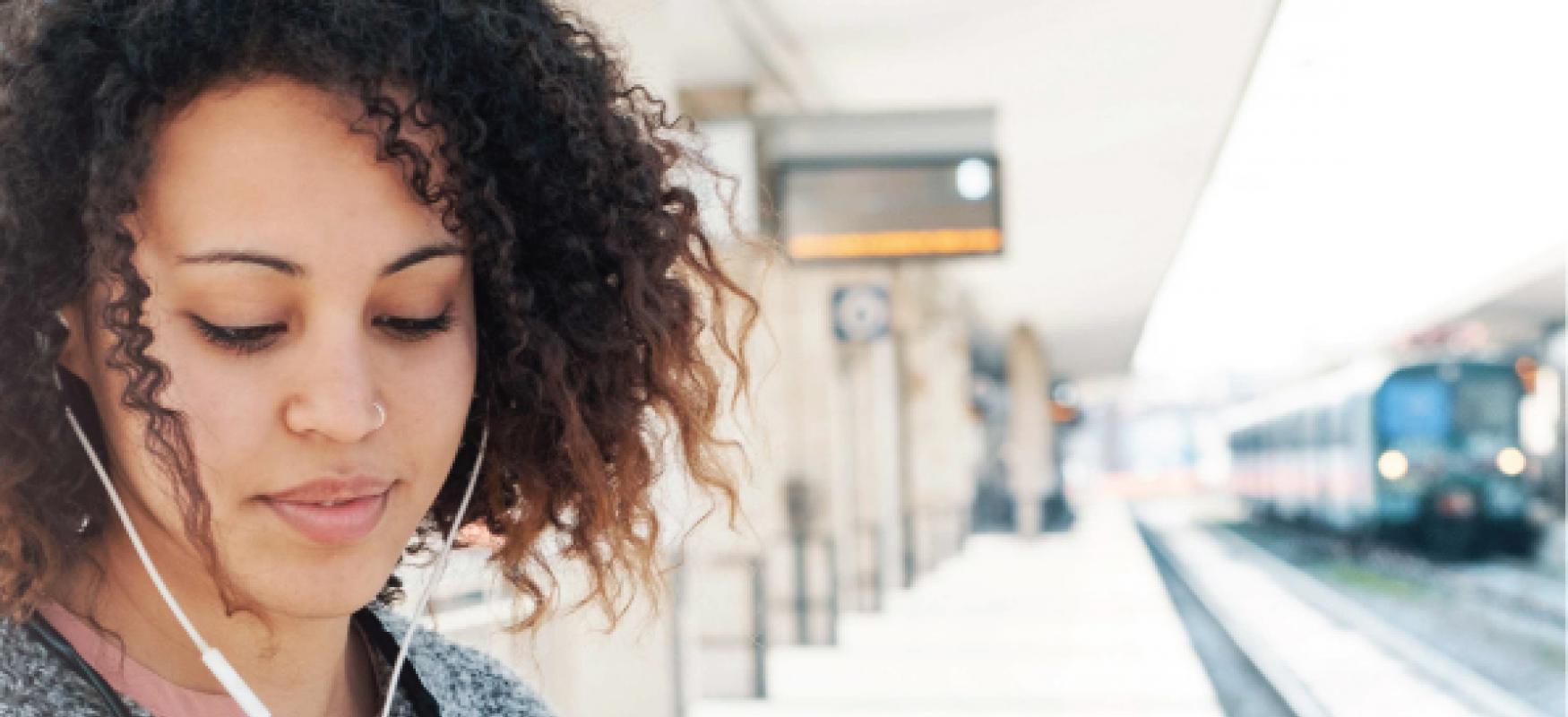 Woman looking at her smart phone