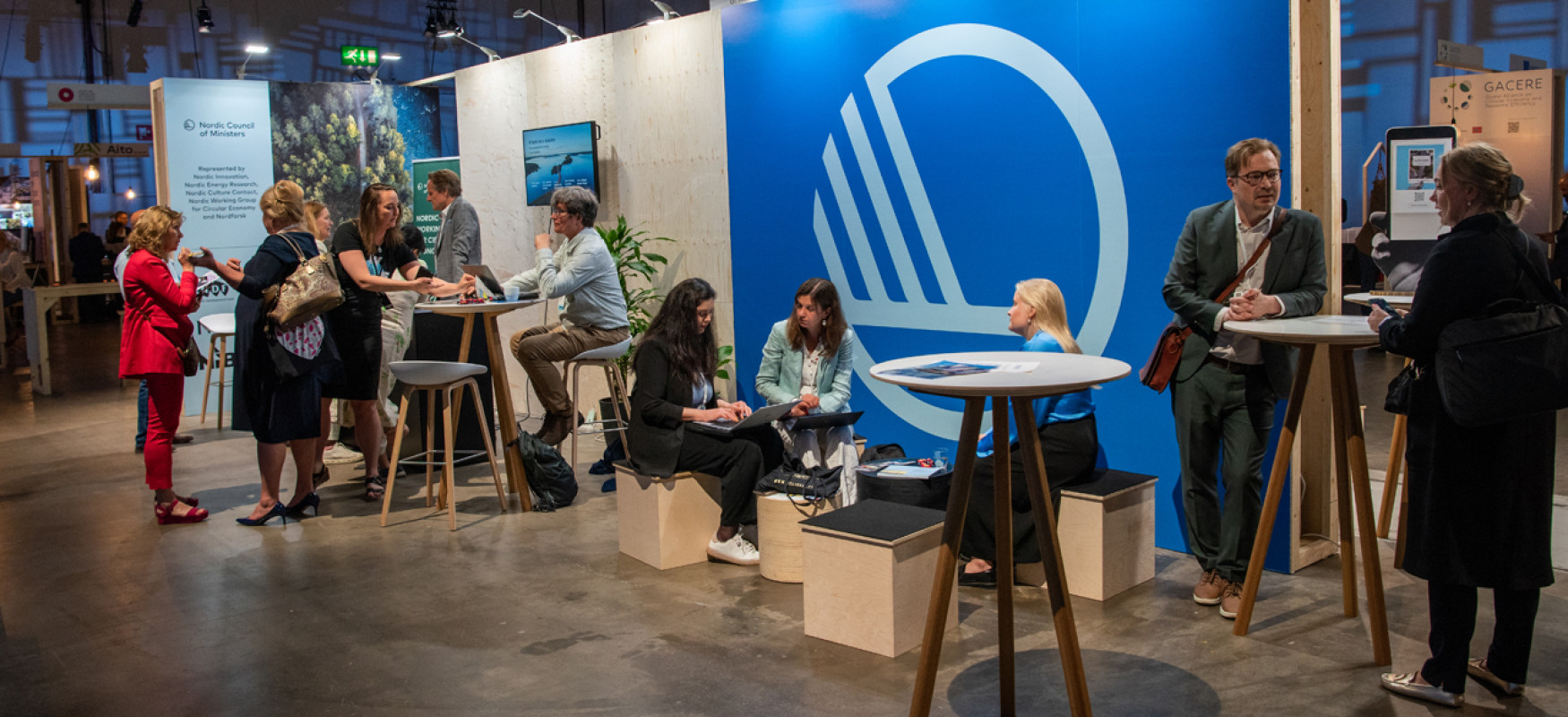 Nordic Innovations stand at the Word Circular Economy Forum 20023 filled with people