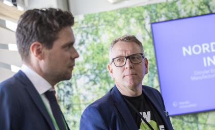 Accenture and Sitra at the Nordic Innovation stand, presenting the new project