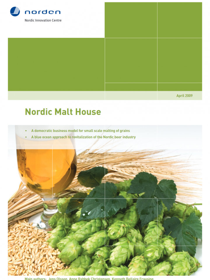 Frontpage to the Nordic Malt House report from 2010