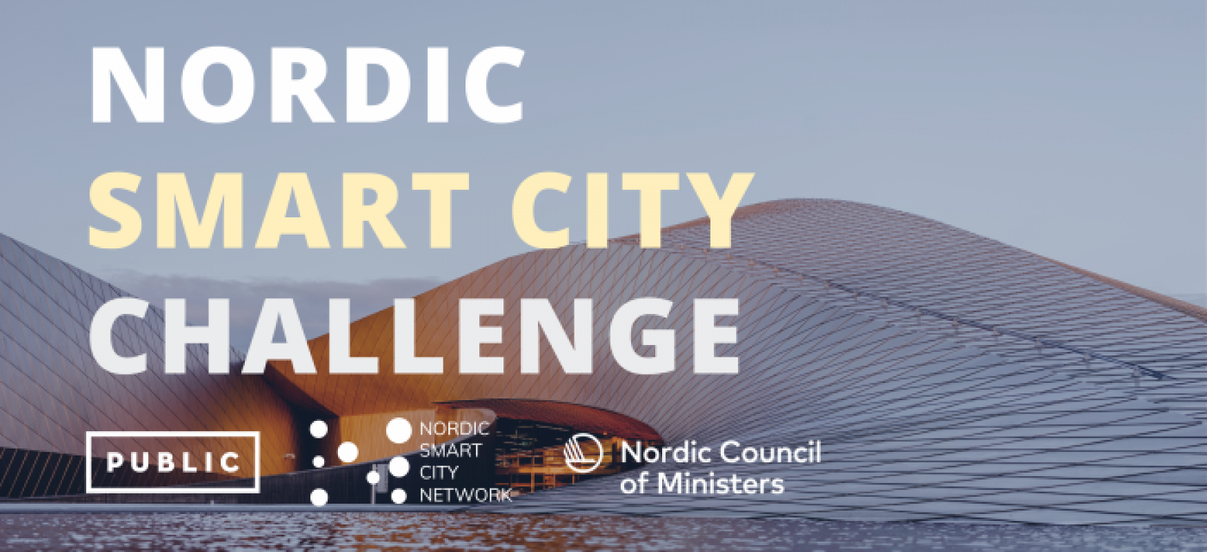 Text and logos over a fancy Nordic Building